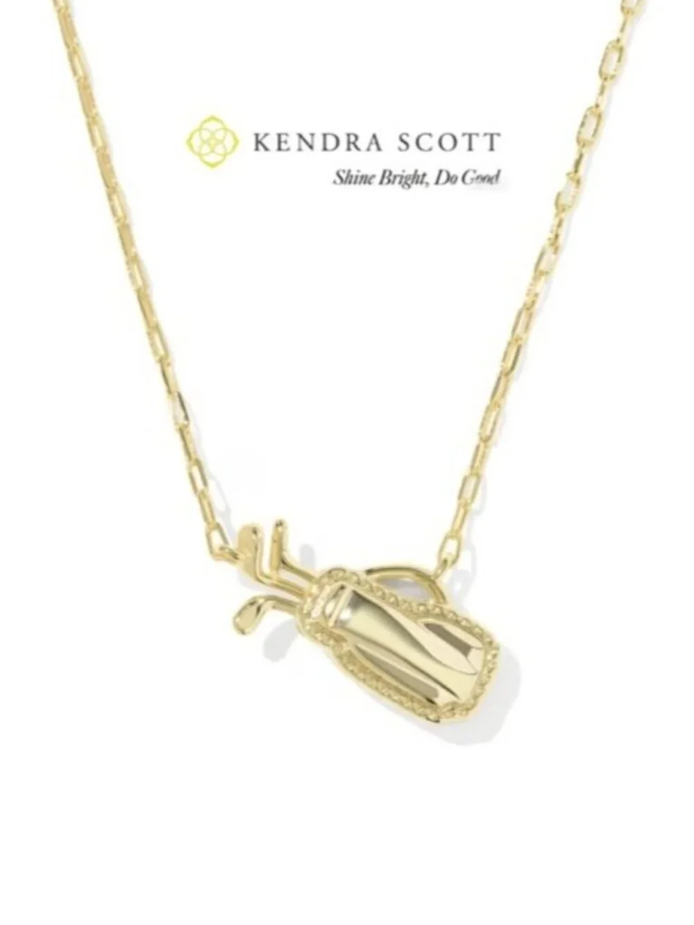 NWT Kendra Scott Golf Gold Short Pendant Necklace - Picture 3 of 3